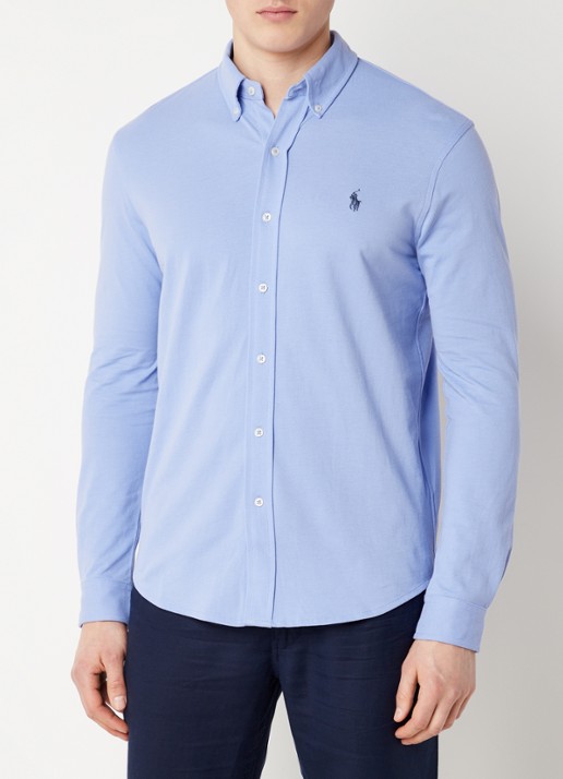Ralph Lauren Vederlicht mesh overhemd - detail 4 lafayette blue / blauw