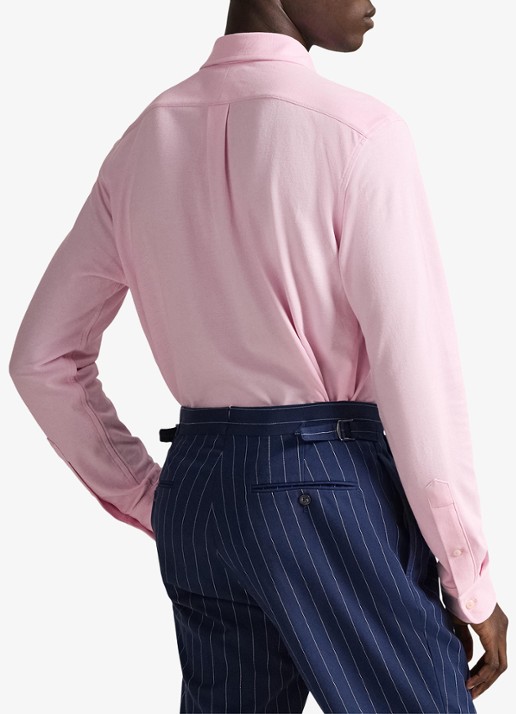 Ralph Lauren Vederlicht mesh overhemd - achterkant caramel pink c7952-3vi8