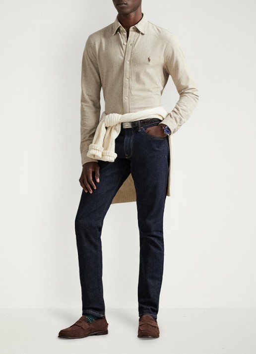 Ralph Lauren Vederlicht mesh overhemd - detail 6 tuscan beige heather / beige
