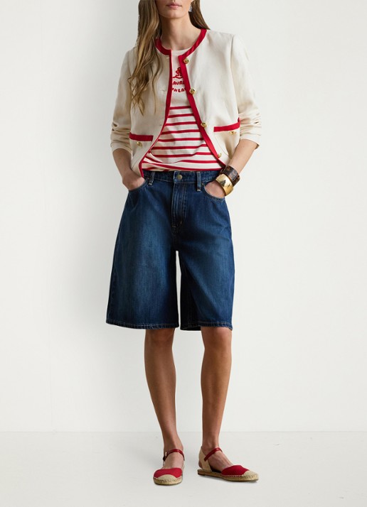 Ralph Lauren Vest in linnenblend - voorkant 2 mascarpone cream / creme