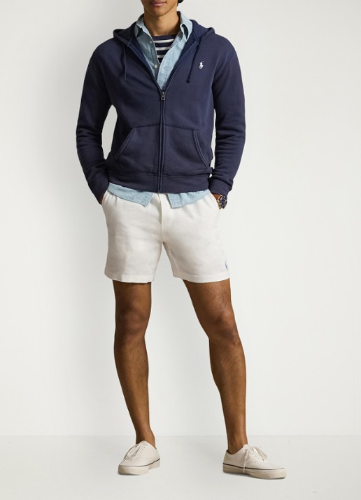 Ralph Lauren Vest met logoborduring en capuchon - voorkant 2 donkerblauw