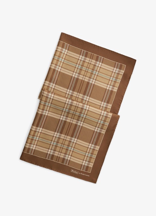 Ralph Lauren Vierkante zijden geruite sjaal 68,5 x 68,5 cm