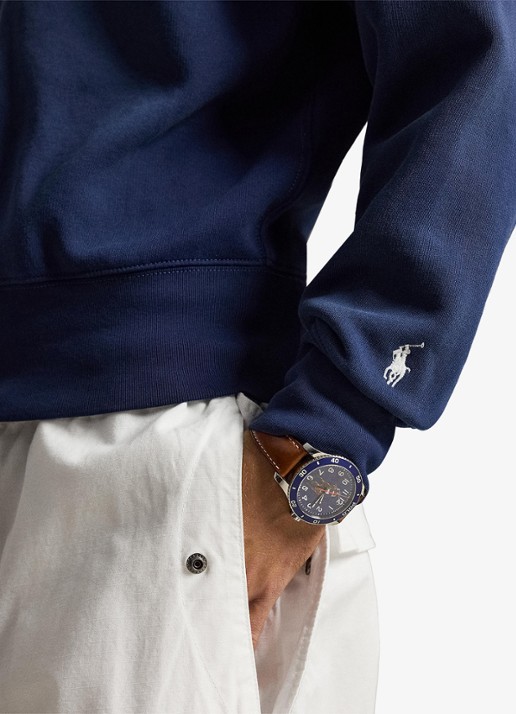 Ralph Lauren Vintage fit sweater met logoprint - detail 5 newport navy / donkerblauw