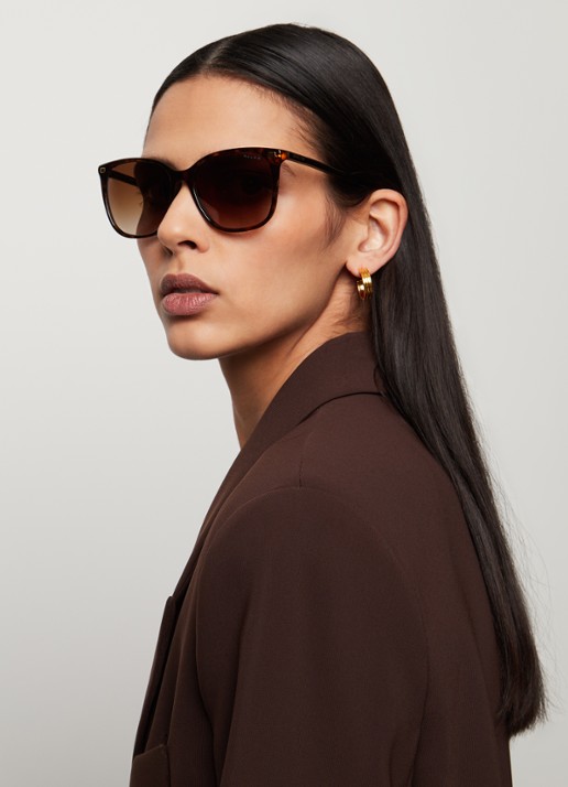 Ralph Lauren Wayfarer zonnebril VVCV RA5293  - voorkant 5 donkerbruin