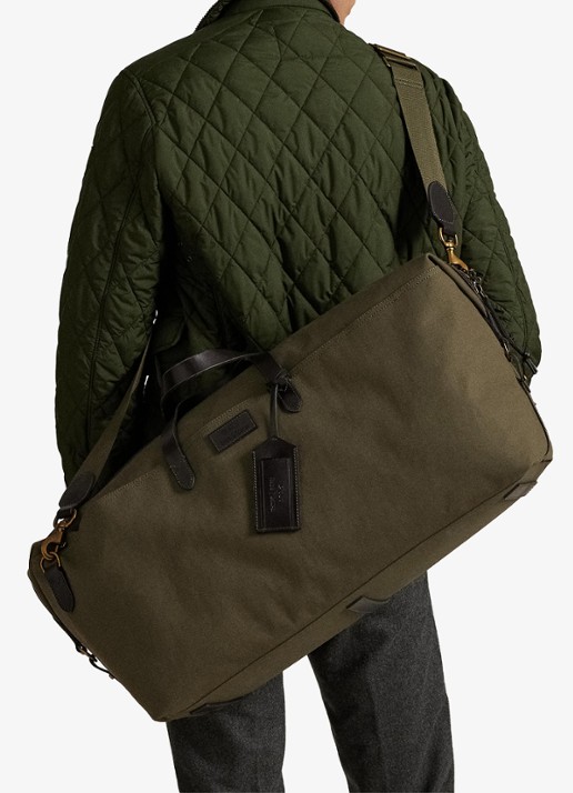 Ralph Lauren Weekendtas met logo - voorkant 2 defender grn / mosgroen