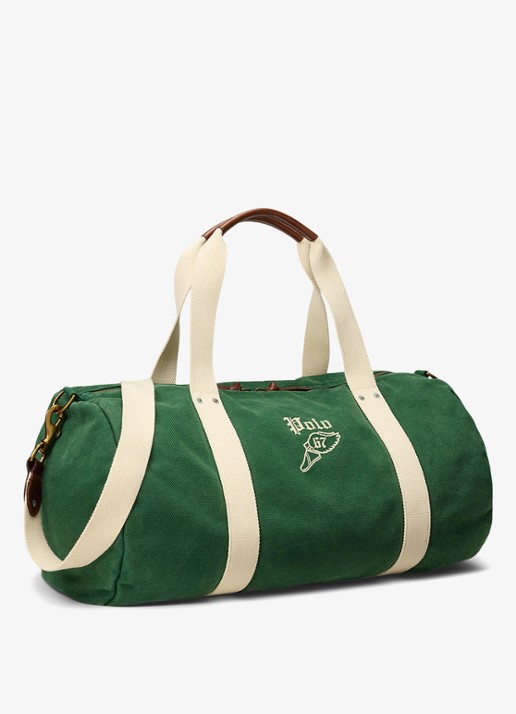 Ralph Lauren Weekendtas met logoborduring - detail 2 green cream / groen