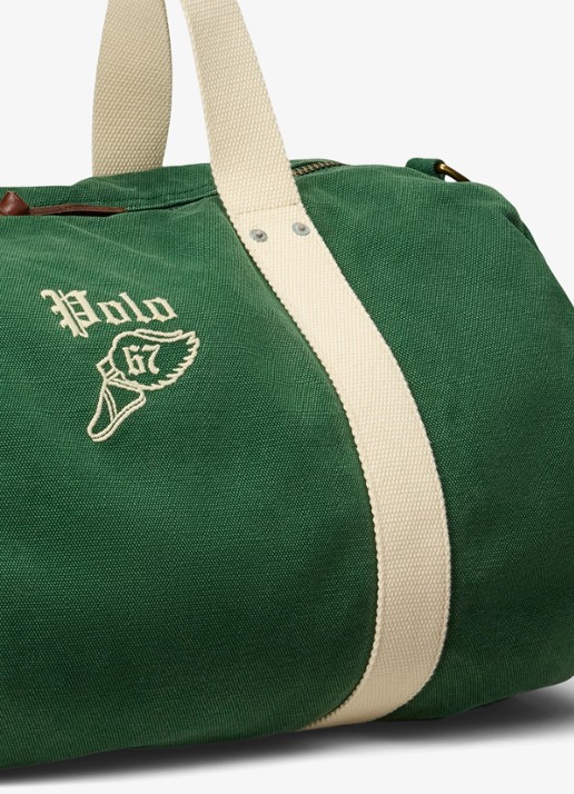 Ralph Lauren Weekendtas met logoborduring - detail 4 green cream / groen