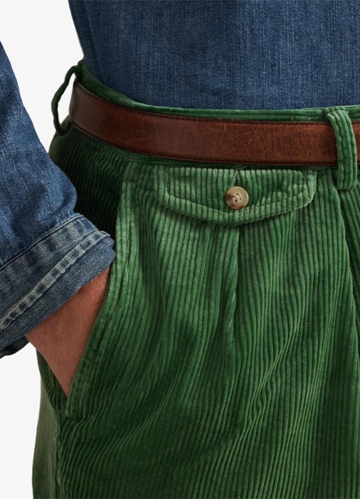 Ralph Lauren Whitman relaxed fit chino van corduroy - detail 2 meadow green / groen