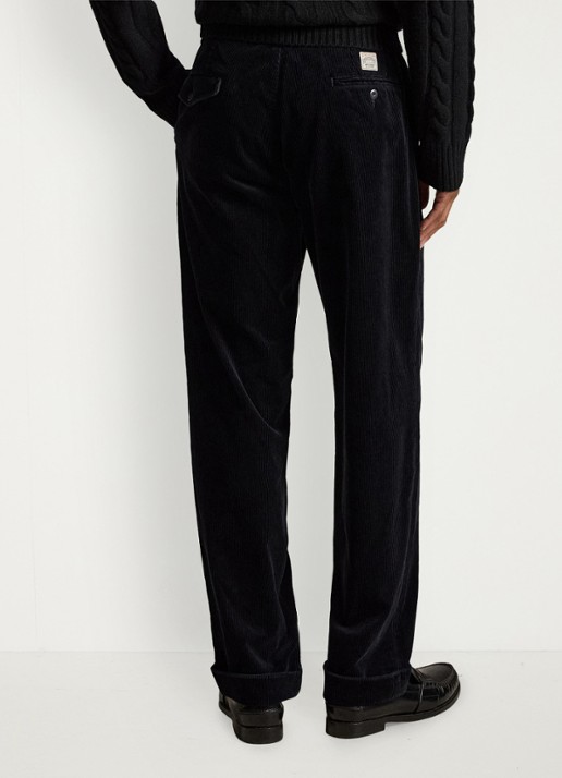 Ralph Lauren Whitman relaxed fit chino van corduroy - achterkant 3 polo black / zwart