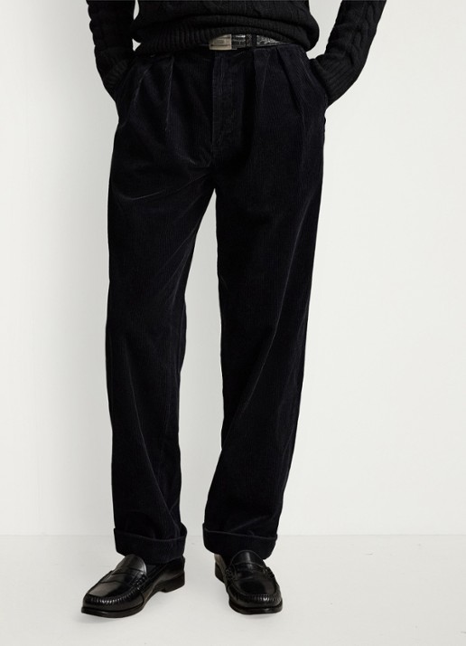 Ralph Lauren Whitman relaxed fit chino van corduroy - detail 4 polo black / zwart