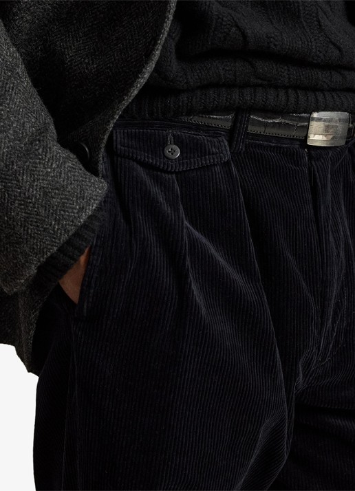 Ralph Lauren Whitman relaxed fit chino van corduroy - detail 5 polo black / zwart