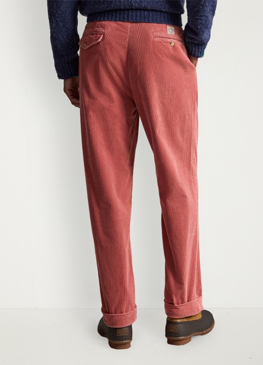 Ralph Lauren Whitman relaxed fit chino van corduroy - achterkant 3 litchfield rose / roze