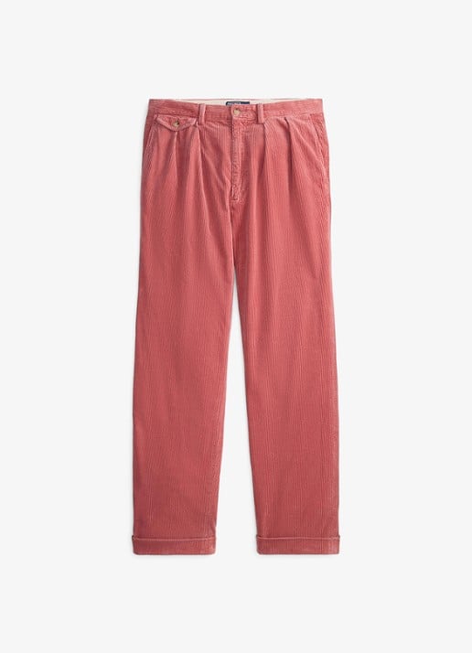 Ralph Lauren Whitman relaxed fit chino van corduroy - voorkant litchfield rose / roze