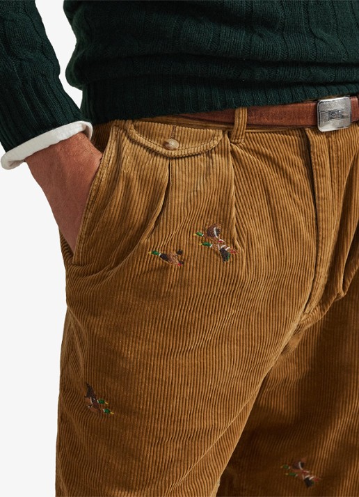 Ralph Lauren Whitman straight fit broek van corduroy - detail 2 golden brown / khaki
