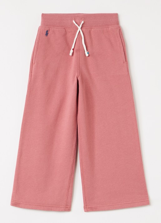 Ralph Lauren Wide fit joggingbroek met logoborduring - voorkant 2 koraalroze