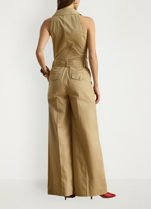 Ralph Lauren Wide fit jumpsuit met ceintuur - achterkant 5 birch tan / beige