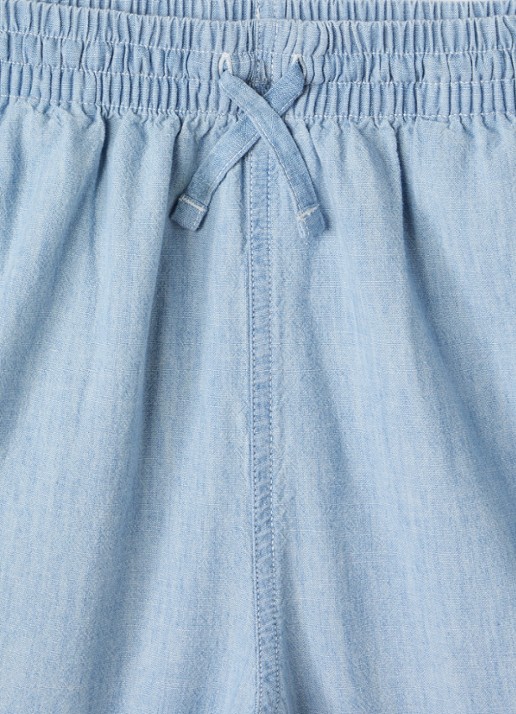 Ralph Lauren Wide fit korte broek met logoborduring - detail staalblauw
