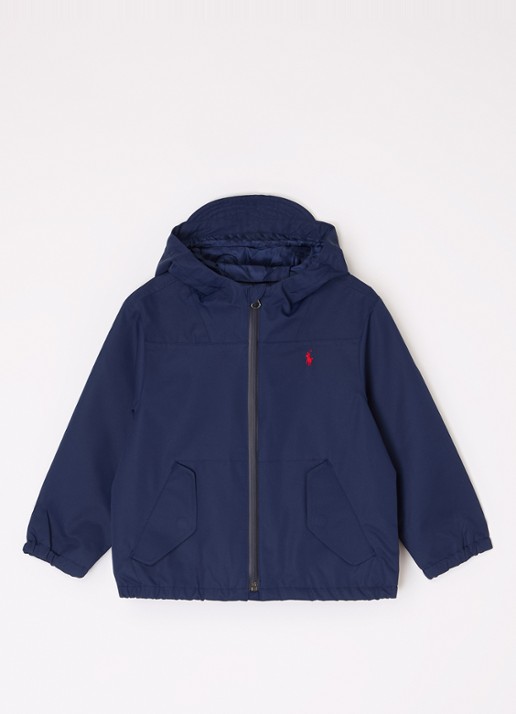 Ralph Lauren Windbreaker met logoborduring - voorkant royalblauw