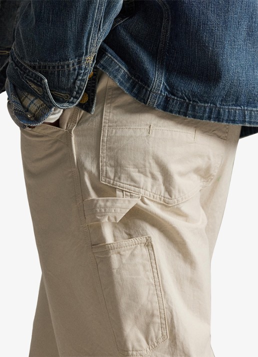 Ralph Lauren Windham straight fit cargobroek met steekzakken - detail 3 millstone / beige