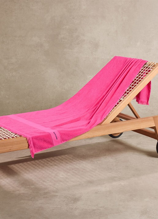 Ralph Lauren Zoe strandlaken - 100 x 170 cm - voorkant 2 fuchsia