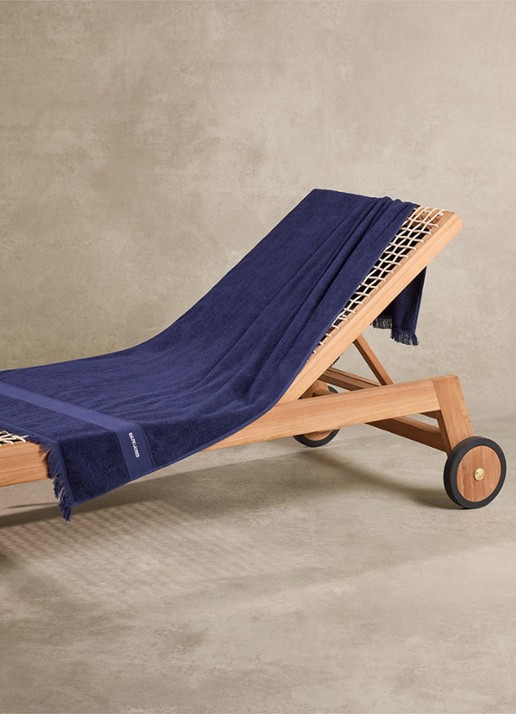 Ralph Lauren Zoe strandlaken - 100 x 170 cm - voorkant 2 donkerblauw