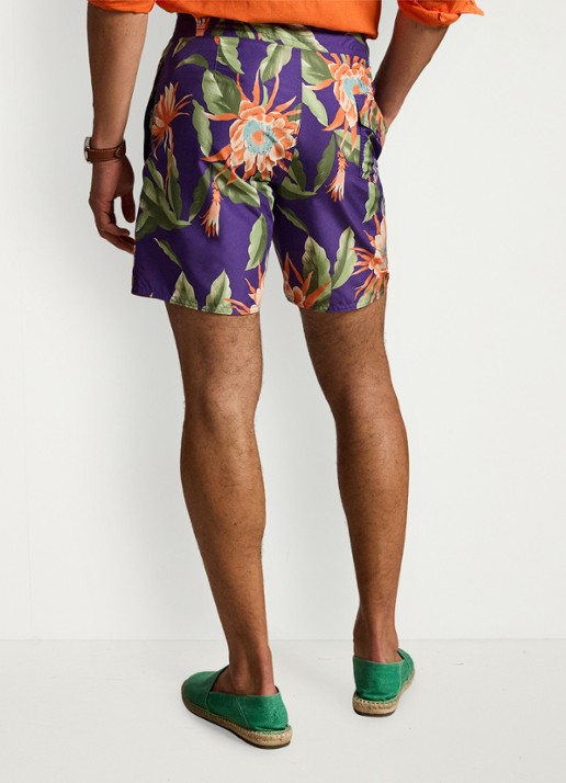 Ralph Lauren Zwemshorts met bloemenprint - achterkant 5 south pacific floral / oranje