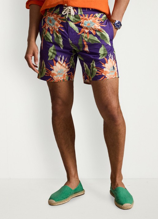 Ralph Lauren Zwemshorts met bloemenprint - detail south pacific floral / oranje