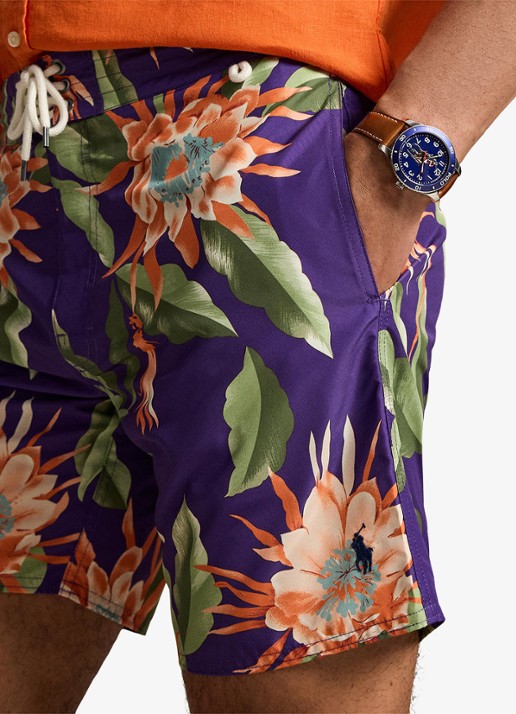 Ralph Lauren Zwemshorts met bloemenprint - detail 2 south pacific floral / oranje