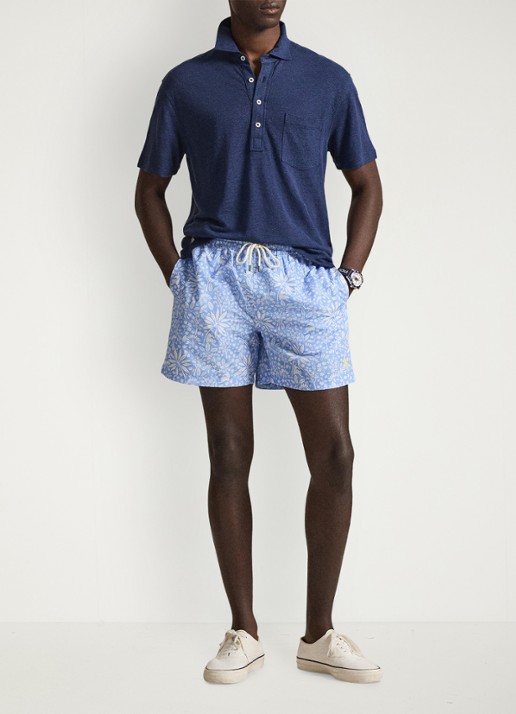 Ralph Lauren Zwemshorts met bloemenprint - voorkant 3 blue tiger paradise / blauw