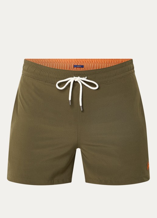 Ralph Lauren Zwemshorts met logo  - voorkant 2 bronsgroen