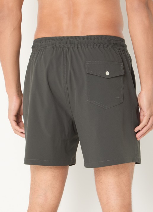Ralph Lauren Zwemshorts met steekzakken en logo - achterkant 3 olijfgroen