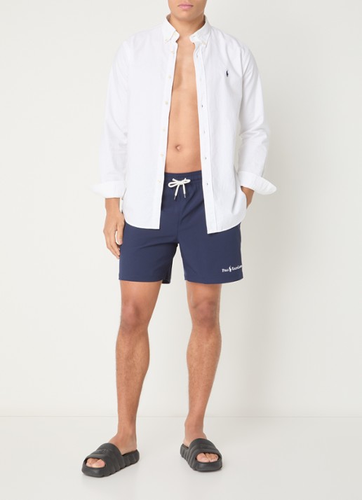 Ralph Lauren Zwemshorts met steekzakken en logo - voorkant 2 donkerblauw