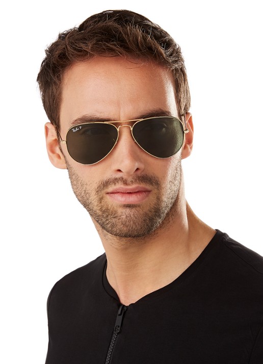 Ray-Ban Aviator Classic zonnebril gepolariseerd RB3025 - detail 7 goud