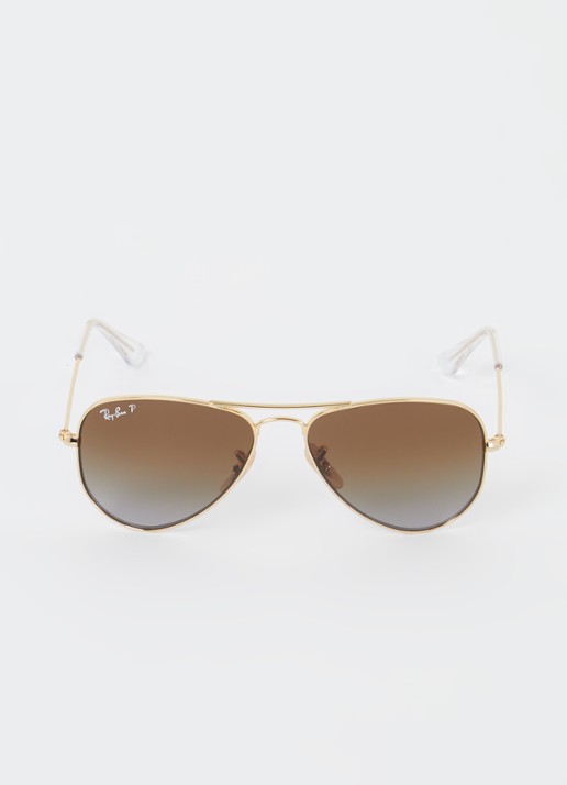 Ray-Ban Aviator zonnebril gepolariseerd RB9506S  - voorkant 2 goud