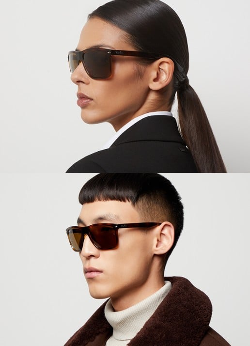 Ray-Ban Boyfriend Two zonnebril gepolariseerd RB4547 - voorkant 5 donkerbruin