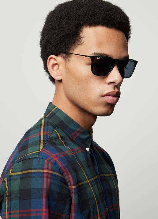 Ray-Ban Chris zonnebril gepolariseerd RB4187  - voorkant 5 donkergroen