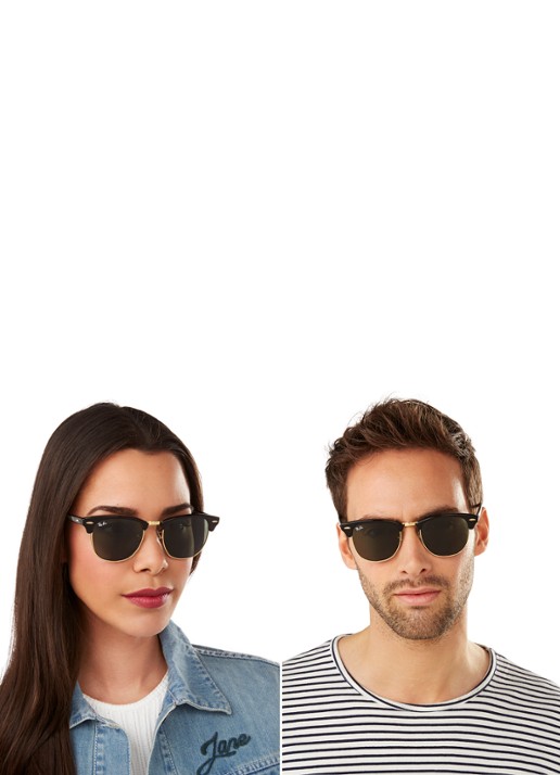 Ray-Ban Clubmaster zonnebril RB3016 - voorkant 2 zwart