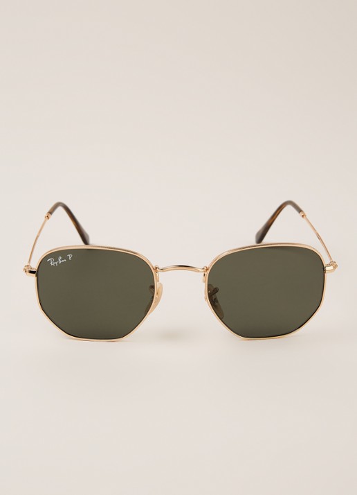 Ray-Ban Hexagonal Flat zonnebril gepolariseerd RB3548N - voorkant 2 goud