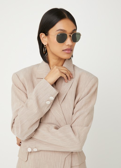 Ray-Ban Hexagonal Flat zonnebril RB3548N - voorkant 4 goud