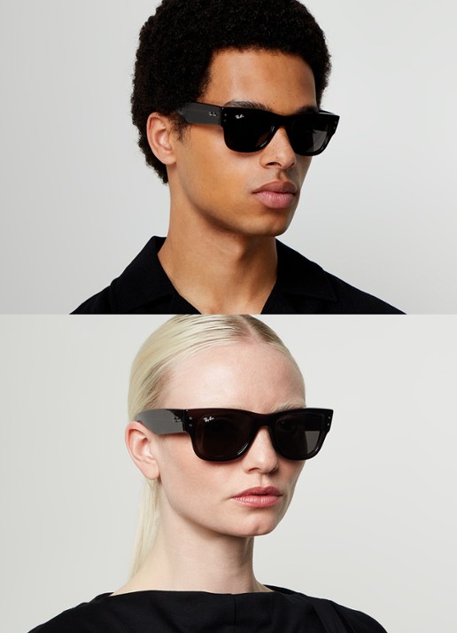 Ray-Ban Mega Wayfarer zonnebril RB0840S - voorkant 2 zwart