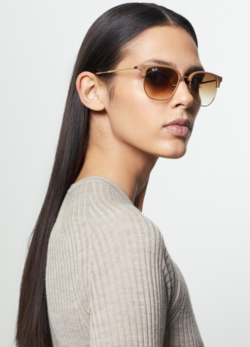 Ray-Ban New Clubmaster zonnebril RB4416 - voorkant 5 lichtbruin