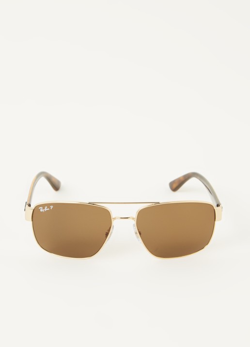 Ray-Ban Piloten zonnebril gepolariseerd RB3663 - voorkant 4 donkerbruin