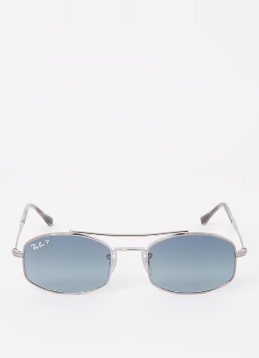 Ray-Ban Piloten zonnebril gepolariseerd RB3719 - detail zilver