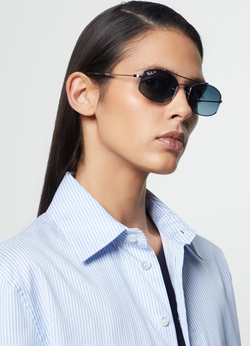 Ray-Ban Piloten zonnebril gepolariseerd RB3719 - voorkant 5 zilver