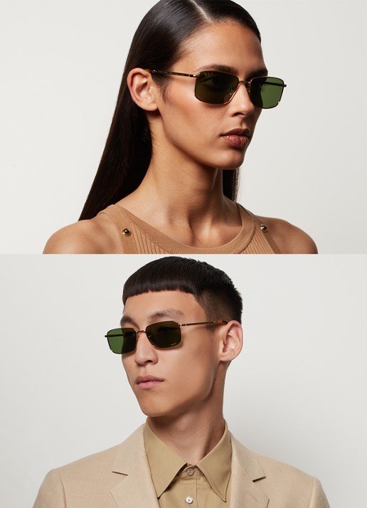 Ray-Ban Retro zonnebril gepolariseerd RB3717 - voorkant 2 goud