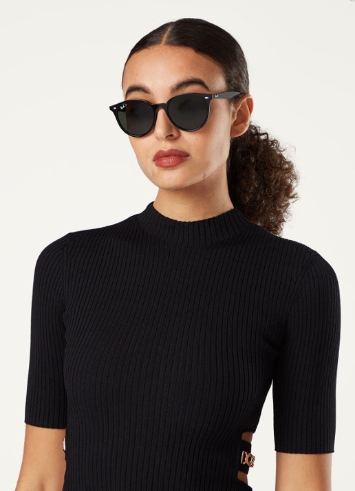 Ray-Ban Retro zonnebril gepolariseerd RB4305 - voorkant 5 zwart