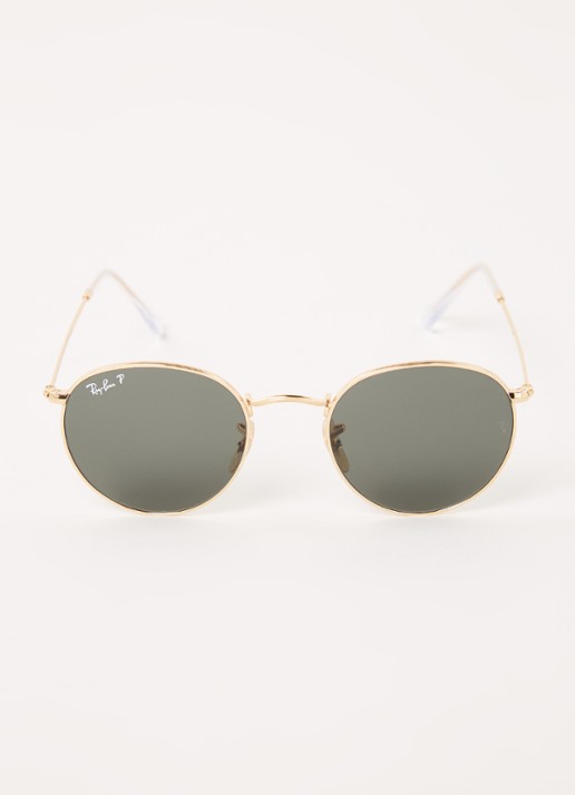 Ray-Ban Round Metal zonnebril gepolariseerd RB3447 - voorkant 2 goud