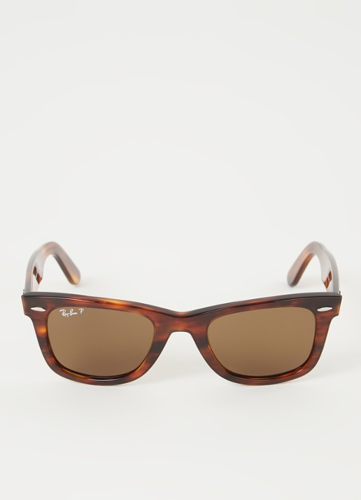 Ray-Ban Wayfarer zonnebril gepolariseerd RB2140 - voorkant 4 donkerbruin