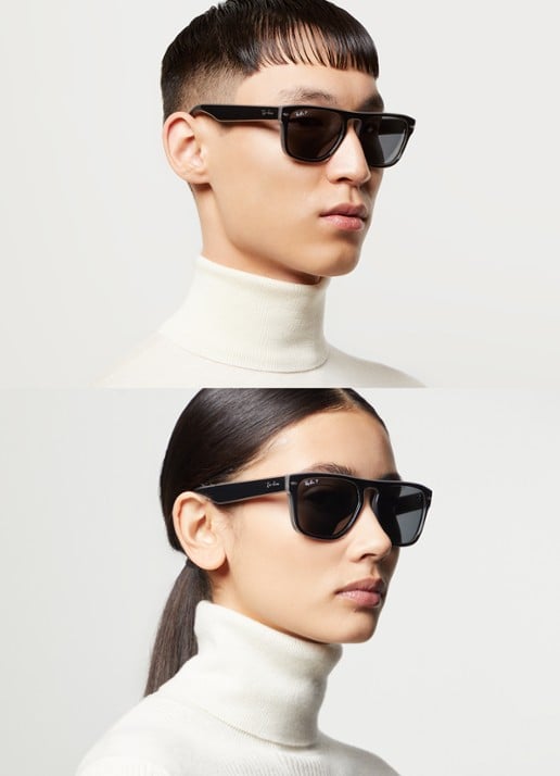 Ray-Ban Wayfarer zonnebril gepolariseerd RB4407  - voorkant 5 zwart
