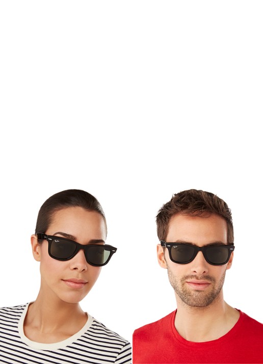 Ray-Ban Wayfarer zonnebril RB2140 - voorkant 7 zwart
